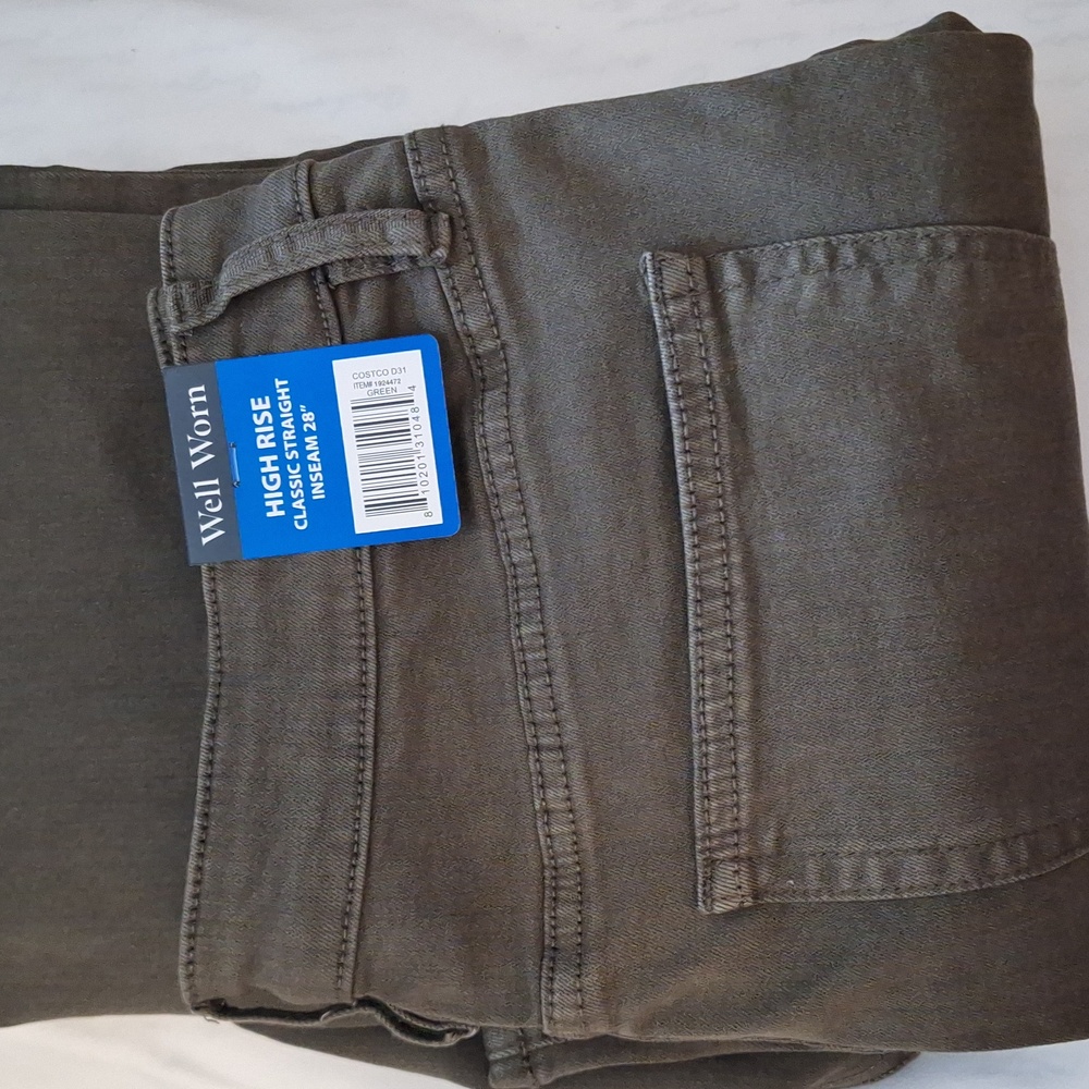 Well Worn Olive Straight Leg Jeans